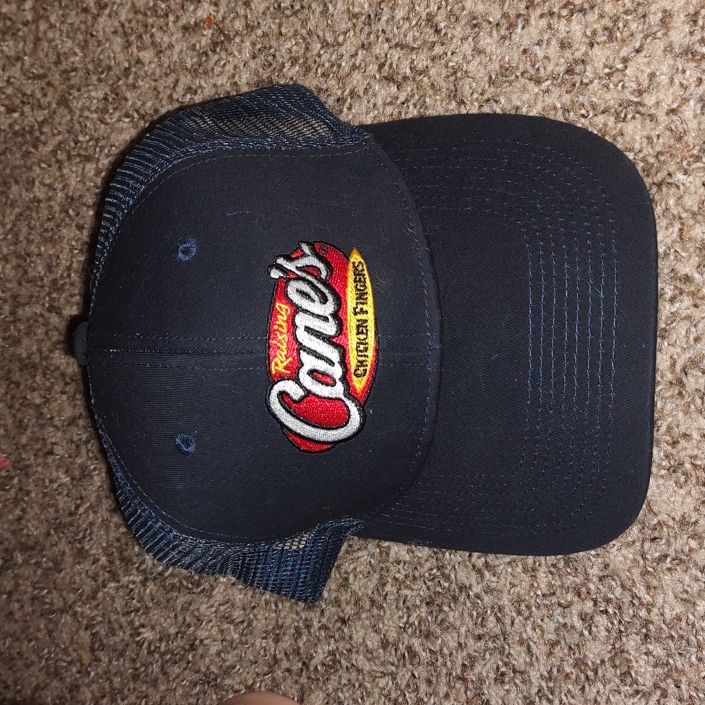 Raising Cane's Logo Crew Trucker Mesh Snapback Hat Bl… Gem